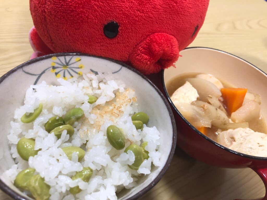ストウブで作る枝豆のお豆ご飯 冷凍むき枝豆で作れる炊き込みご飯レシピ やる気 たこべいブログ